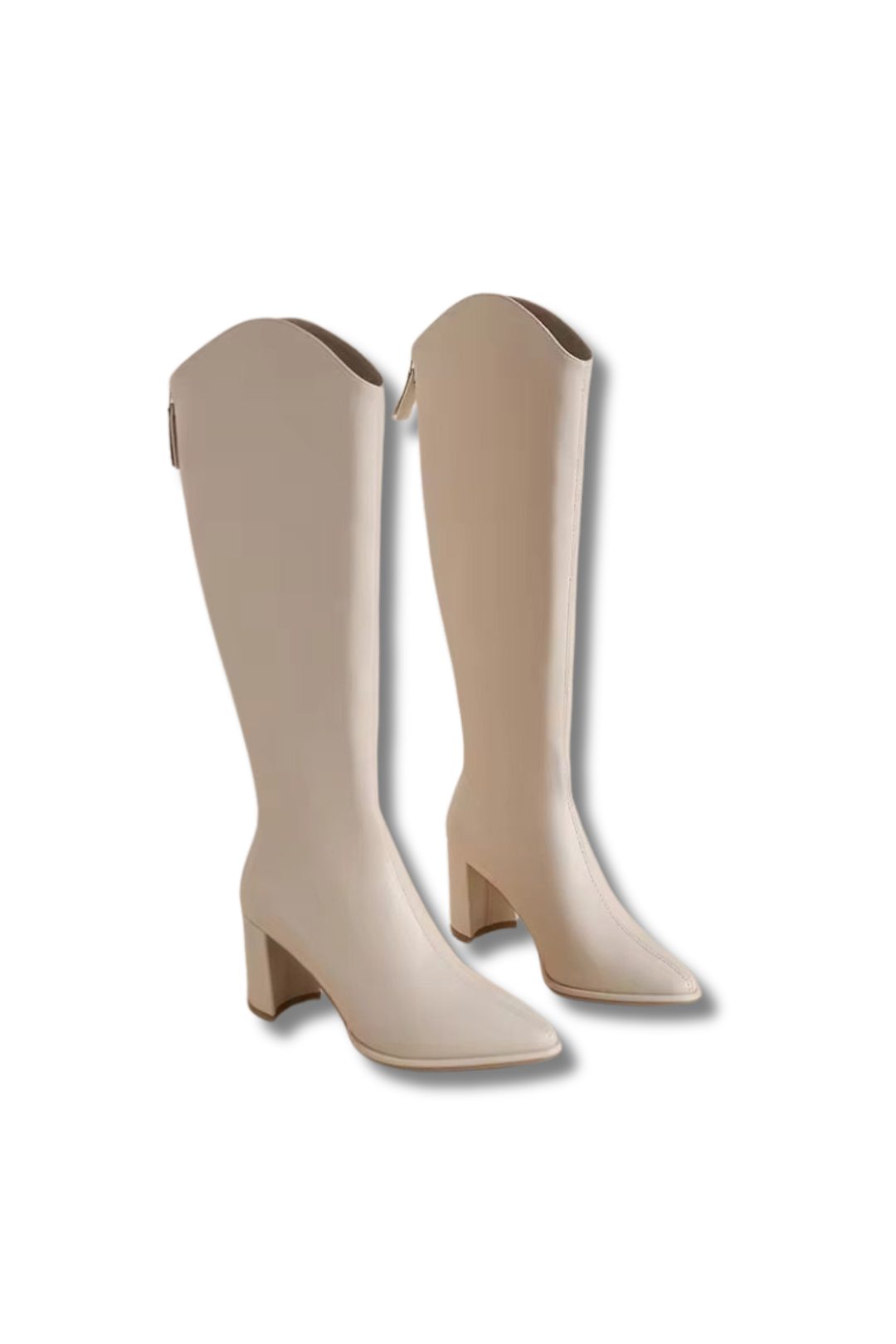 CLAIRE – Knee-high women's boots with thick block heel & stretchy shaft