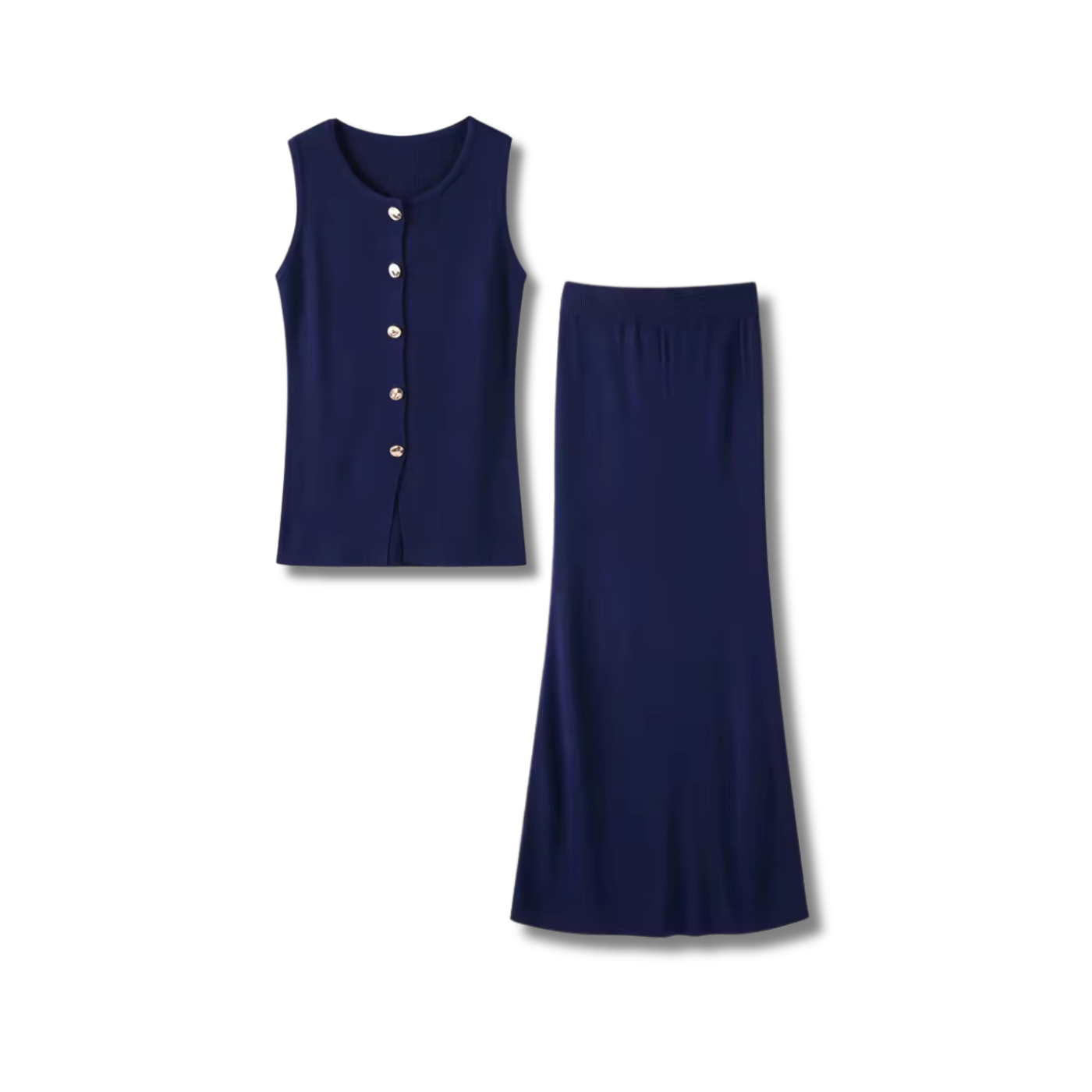 FAYE – Strick-Zweiteiler aus Weste & Rock