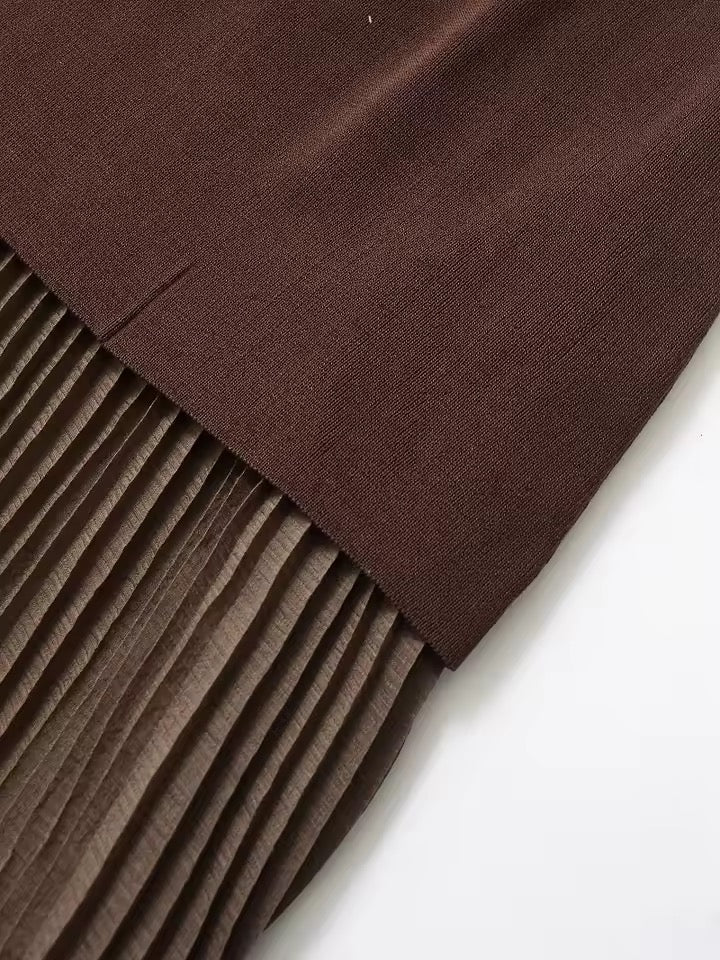 NERINA - Midikleid mit geformten Strick und Plisserock