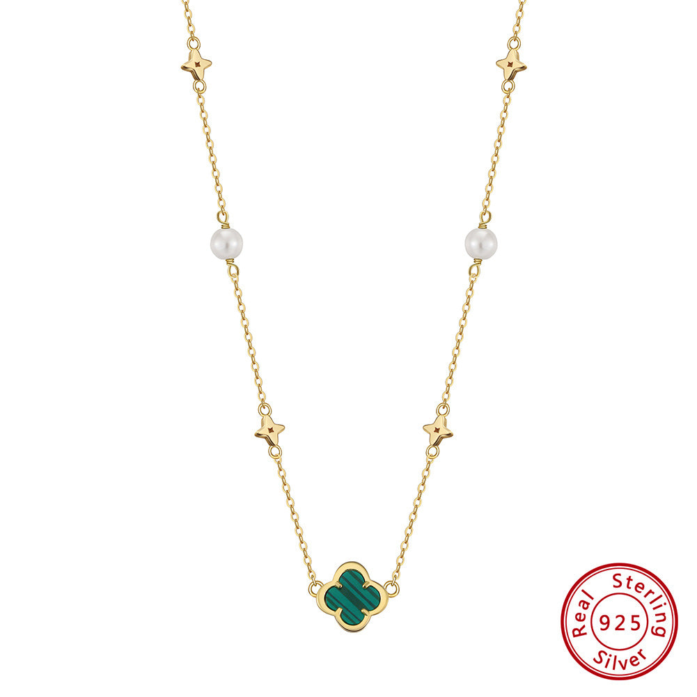 MELINA - Halskette mit vierblättrigem Kleeblatt-Anhänger