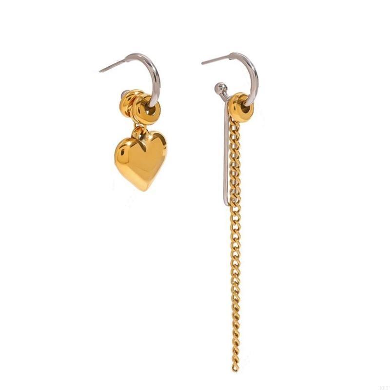 ORIA - Asymmetrische Herz-Ohrringe mit Quasten