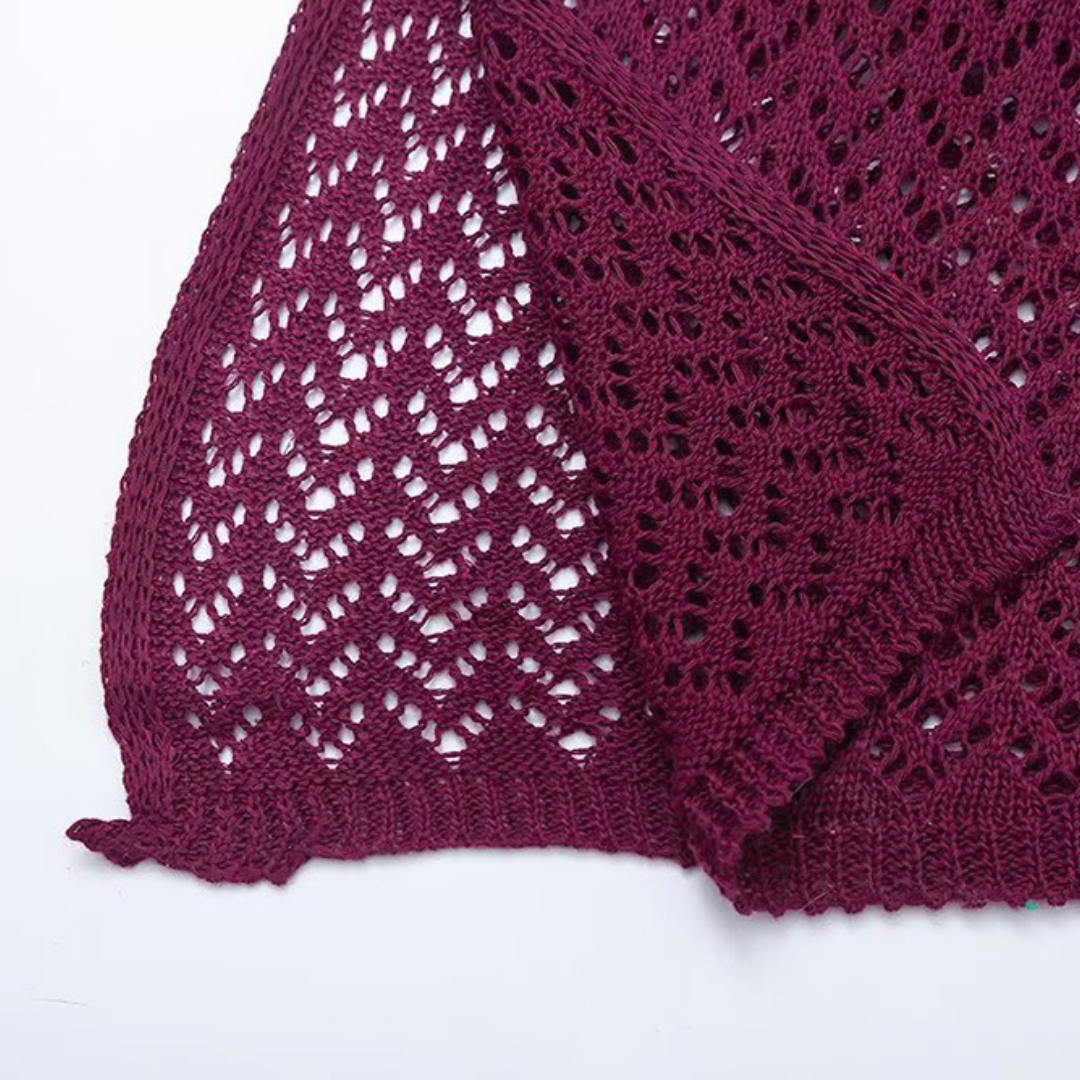 PATRIZIA- Langes Strickkleid mit tiefen Ausschnitt