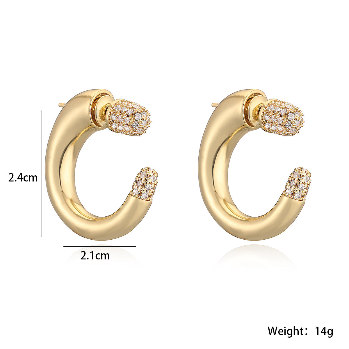 LEONA – 18k Vergoldete Creolen mit Zirkonia-Glanz