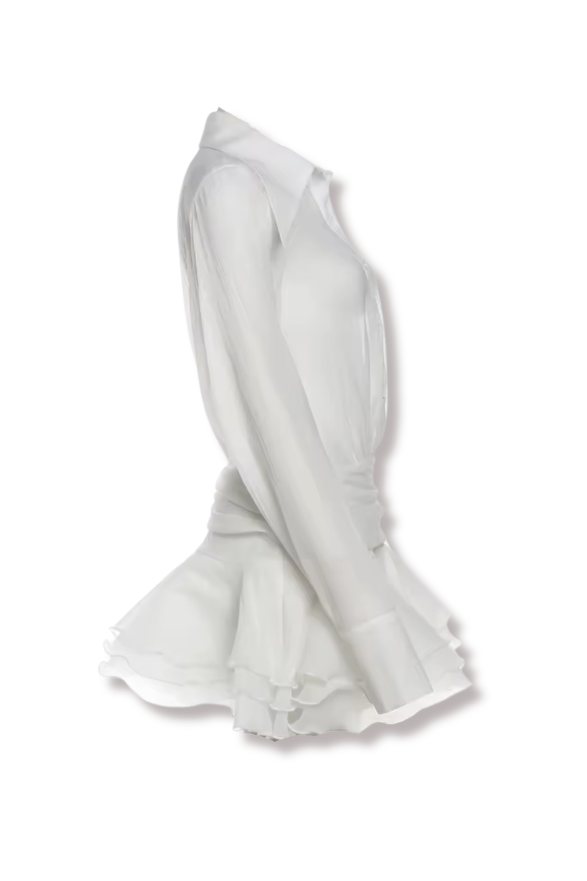 SHERLY - Minikleid mit Knopfleiste und Rüschenrock