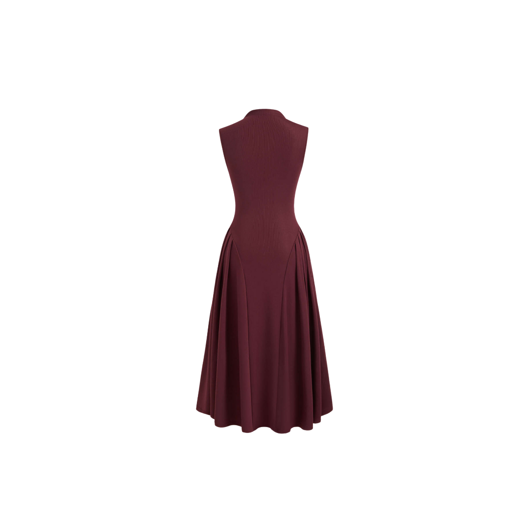CLAIRE – Elegantes A-Linien Kleid mit Stehkragen