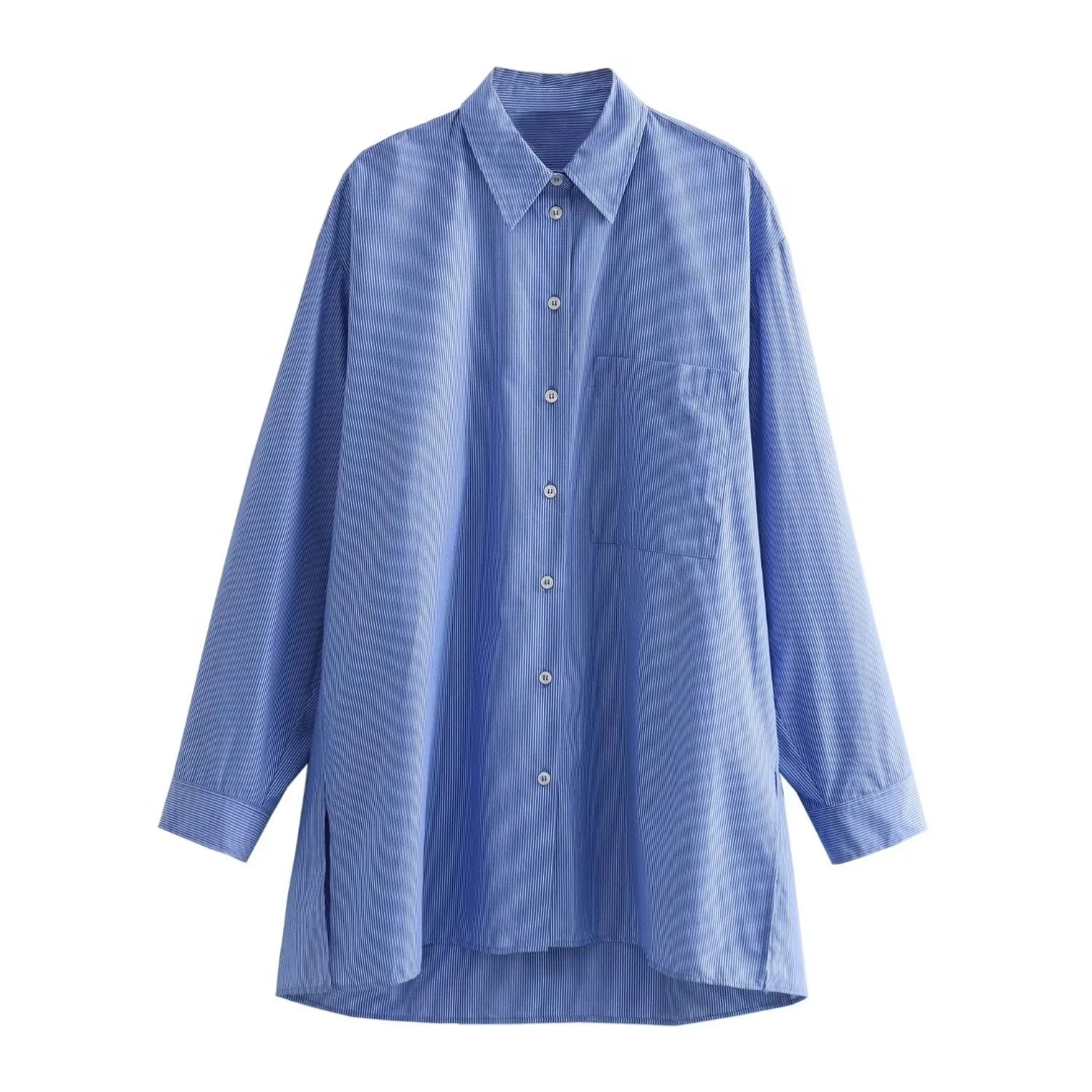 ELENI - Zweiteiler Oversize Hemd & Schlupfshort im Striped Look