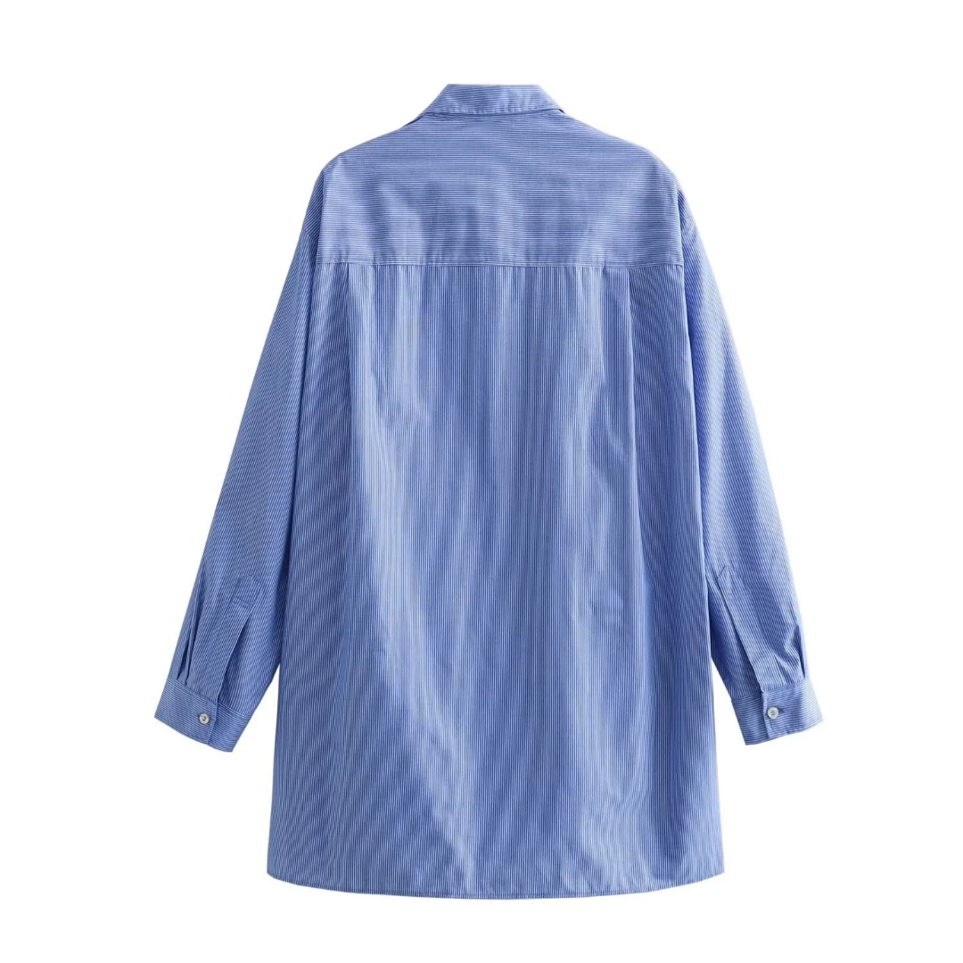 ELENI - Zweiteiler Oversize Hemd & Schlupfshort im Striped Look