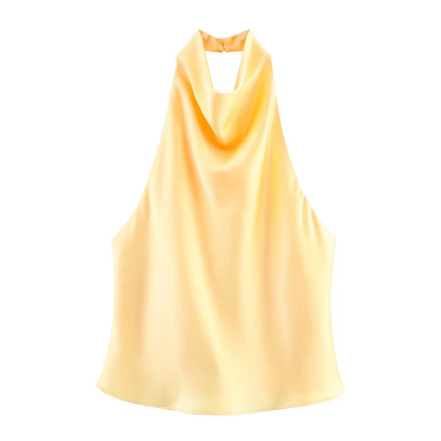 VIVIENNE – Satin Neckholder Top mit Wasserfall-Ausschnitt
