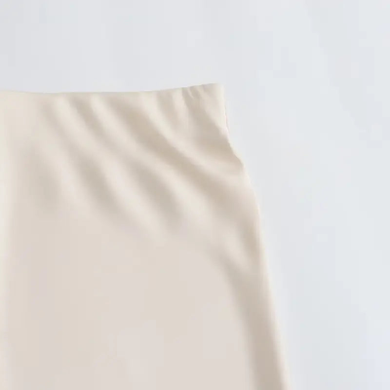 DEMI - Knielanger Highwaist Satinrock