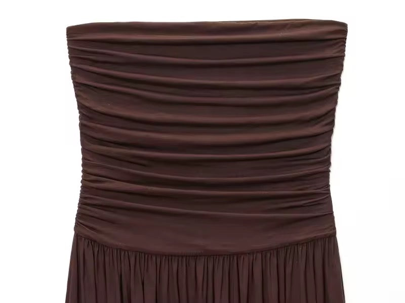 ZURI - Trägerloses Kleid mit Drapierungen