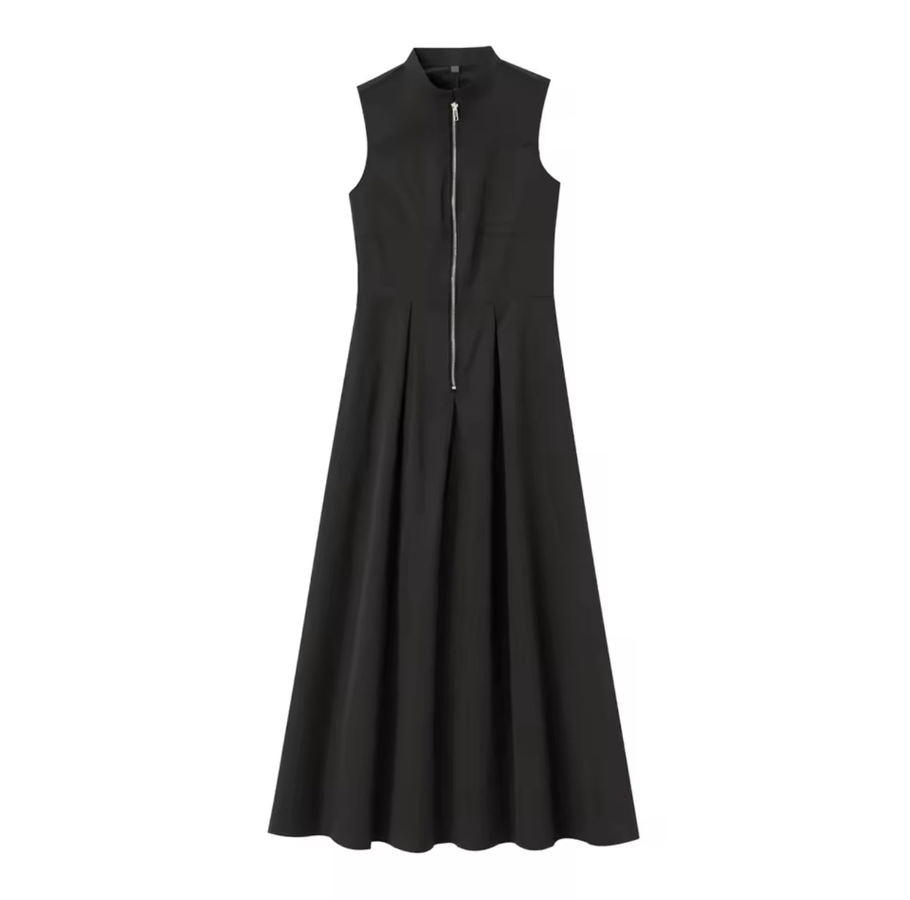SUKI – Kleid mit Stehkragen & Kellerfalten