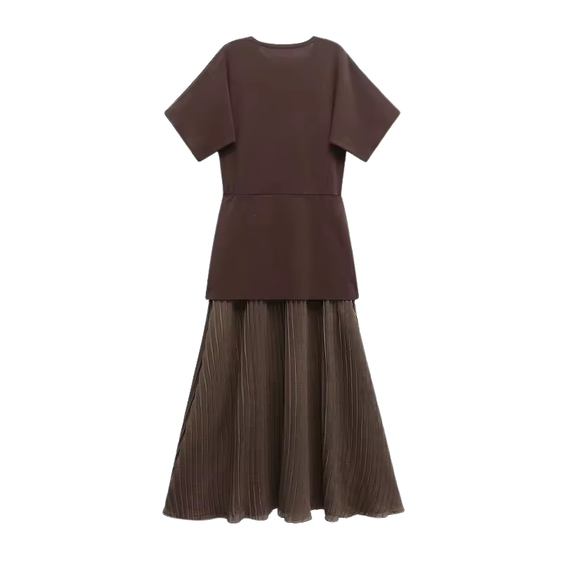 NERINA - Midikleid mit geformten Strick und Plisserock
