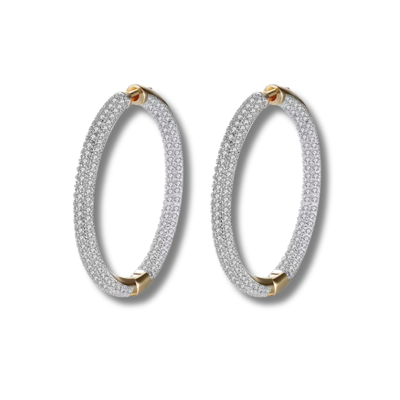 JUNA – 18K vergoldete Creolen mit Zirkonia