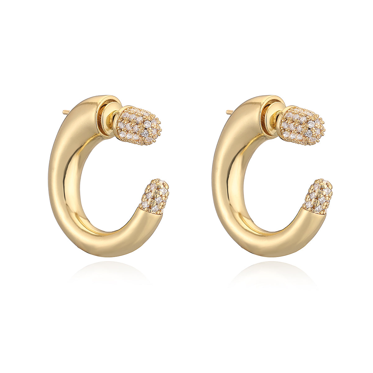 LEONA – 18k Vergoldete Creolen mit Zirkonia-Glanz