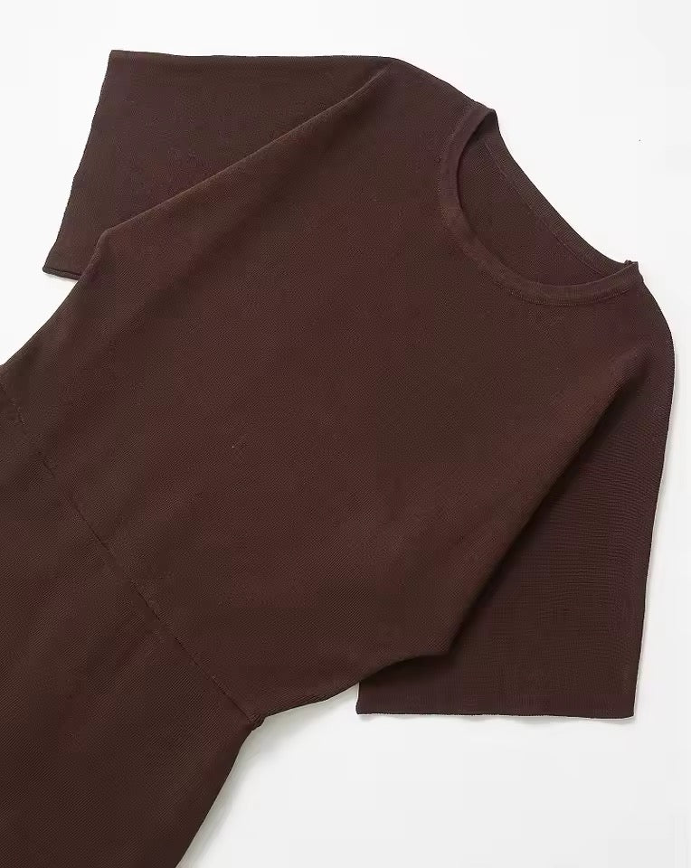 NERINA - Midikleid mit geformten Strick und Plisserock