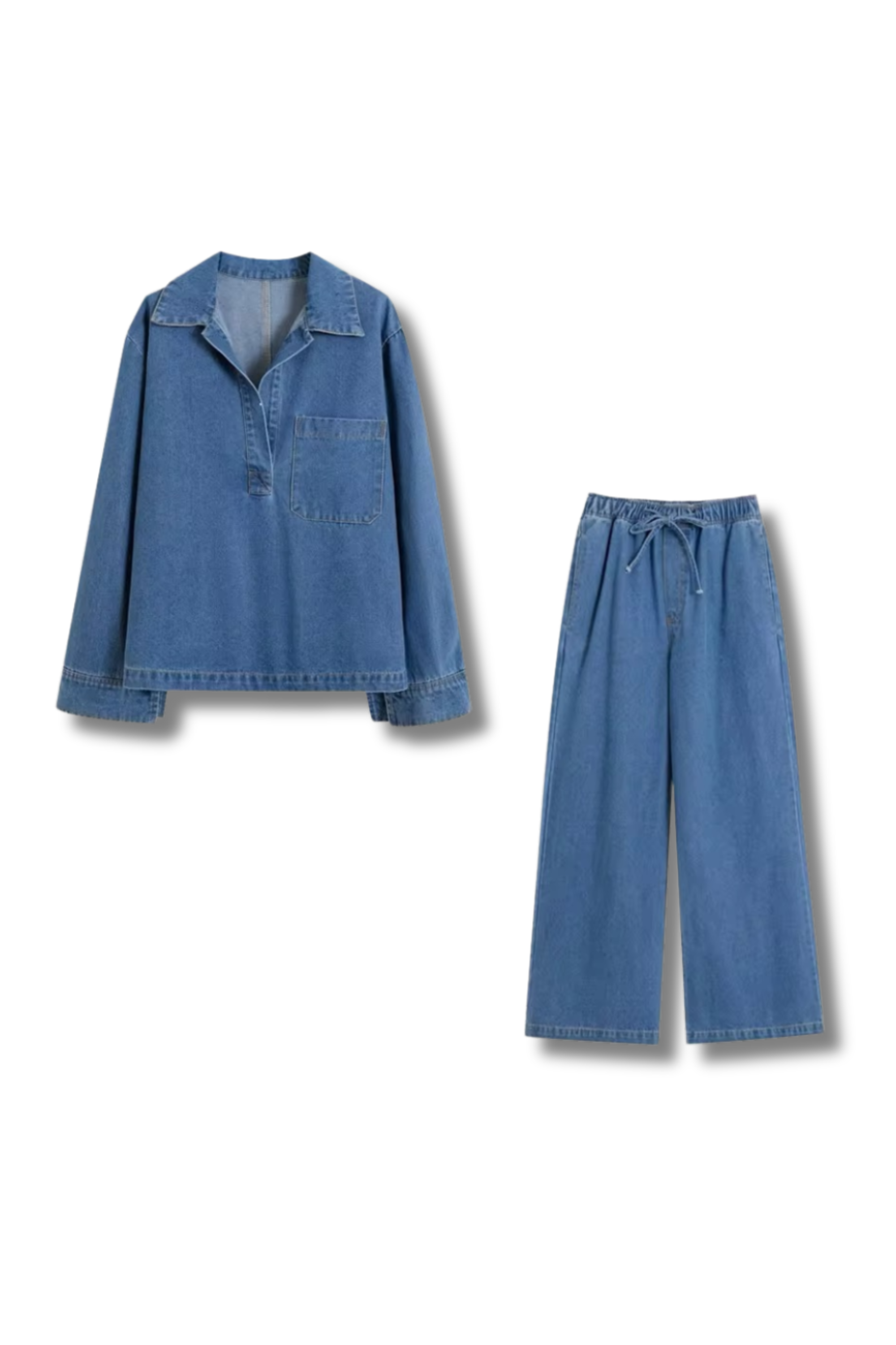 SARA - Kombiset bestehen aus Tunika und weiter Hose in Jeansoptik