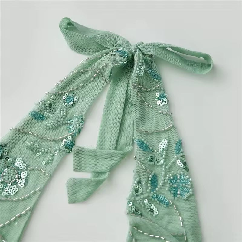 AMÉLIE – Glitzerndes Neckholder-Tanktop mit Pailletten