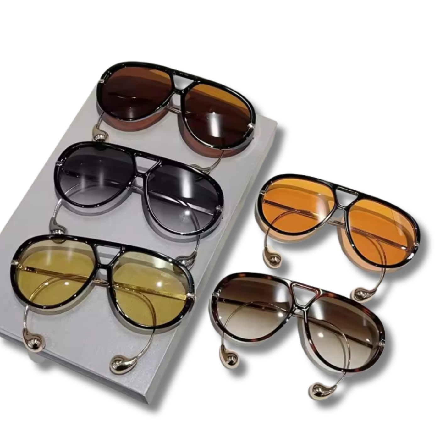 INDIRA – Oversized Piloten-Sonnenbrille mit Tropfenbügel