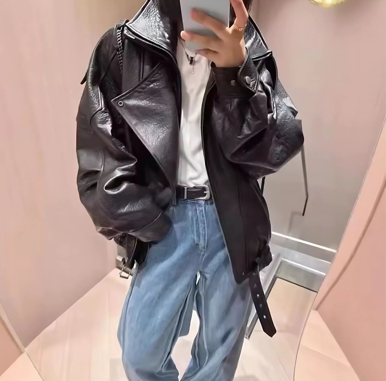 NIKITA - Oversize-Fit Lederjacke