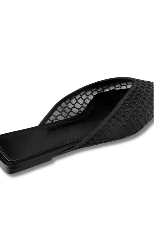 LEYA Mules - Elegante Damen-Mules mit spitzer Zehenpartie & Mesh-Design