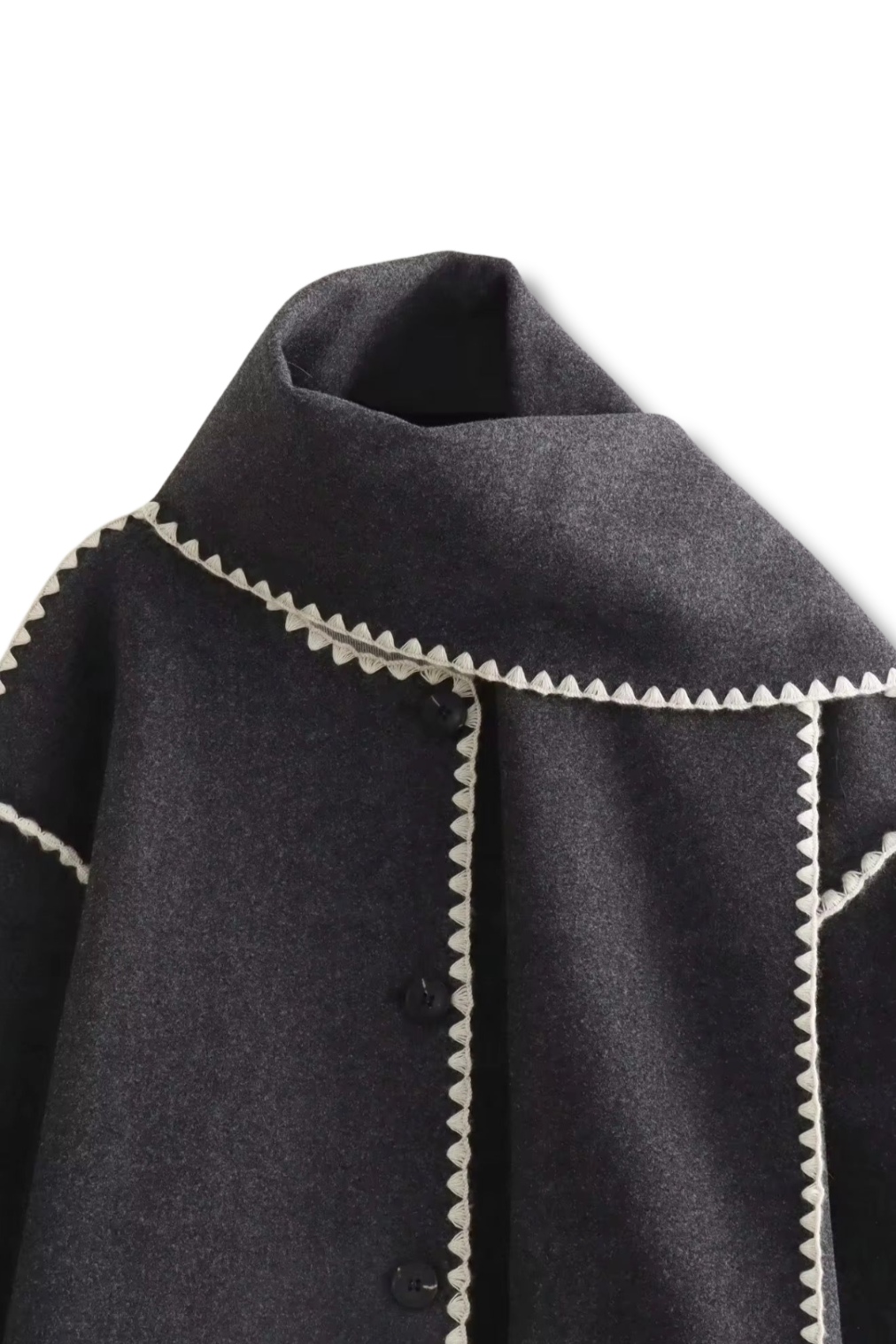 TOTEY - Kontrast Jacke mit Schal