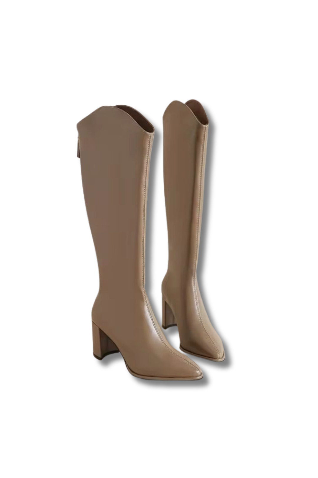 CLAIRE – Kniehohe Damenstiefel mit dicken Blockabsatz & dehnbarer Schaft