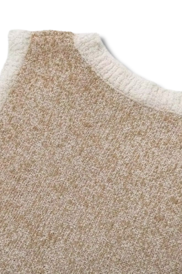 LUNA - Round neck slim fit jacquard tank top