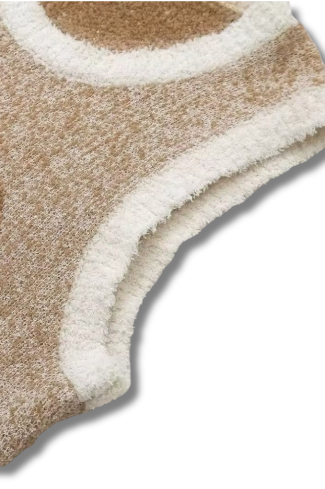 LUNA - Round neck slim fit jacquard tank top