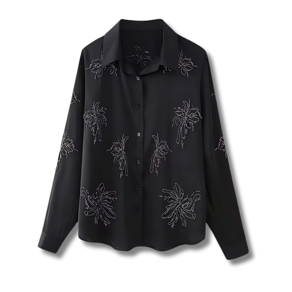 CLAIRE - Kombi Set Bestickte Bluse & weite Hose