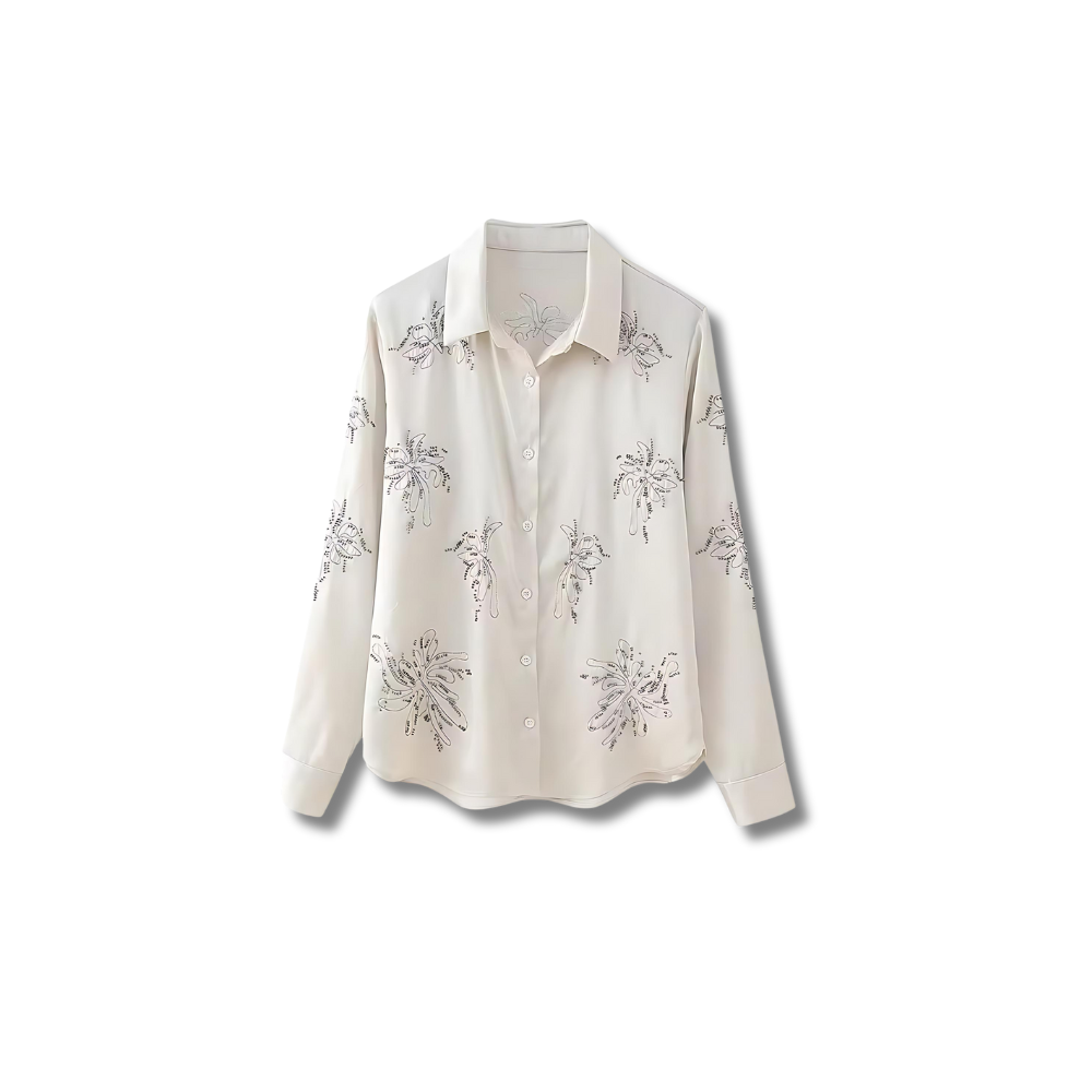 CLAIRE - Kombi Set Bestickte Bluse & weite Hose