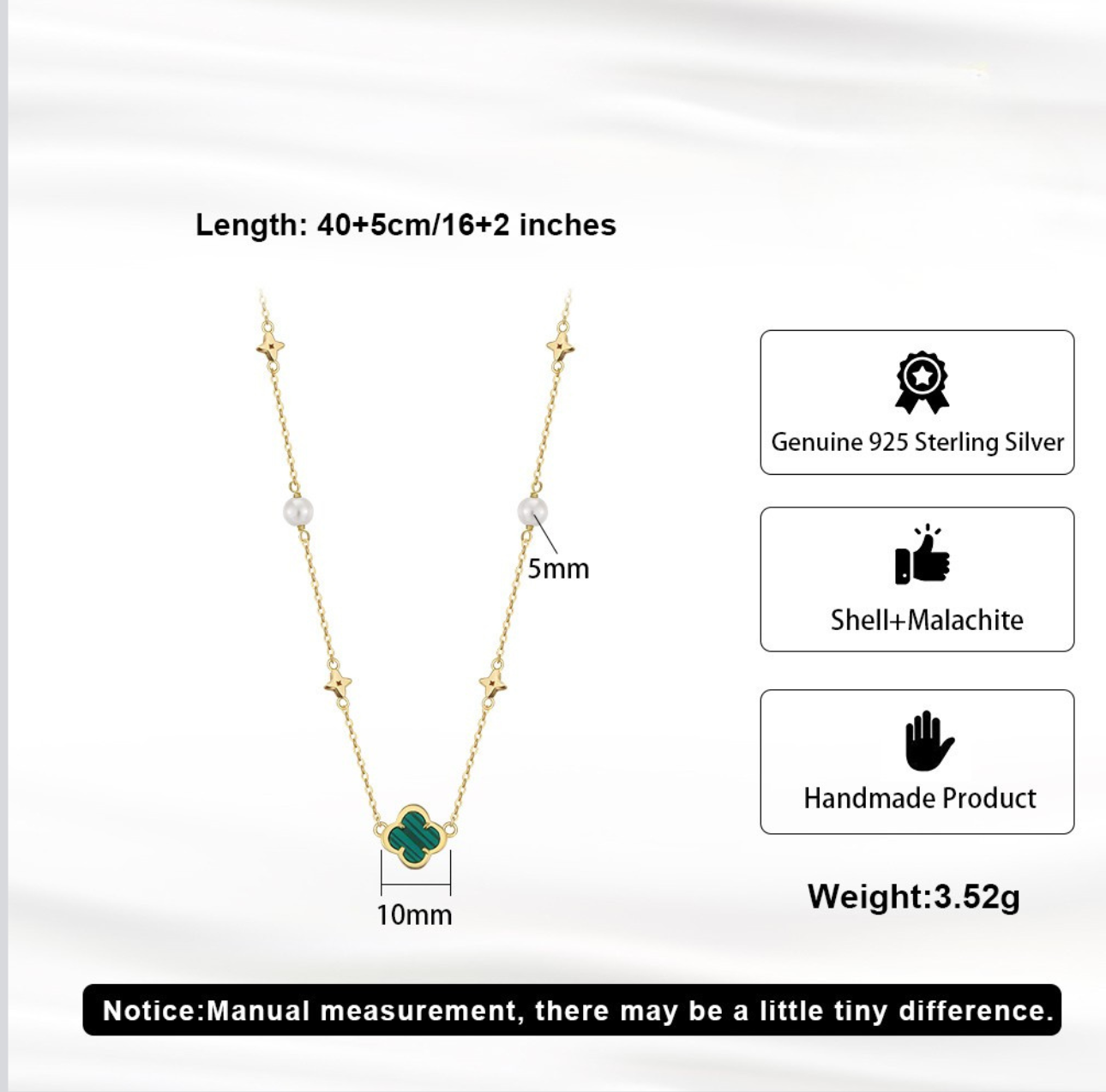 MELINA - Halskette mit vierblättrigem Kleeblatt-Anhänger