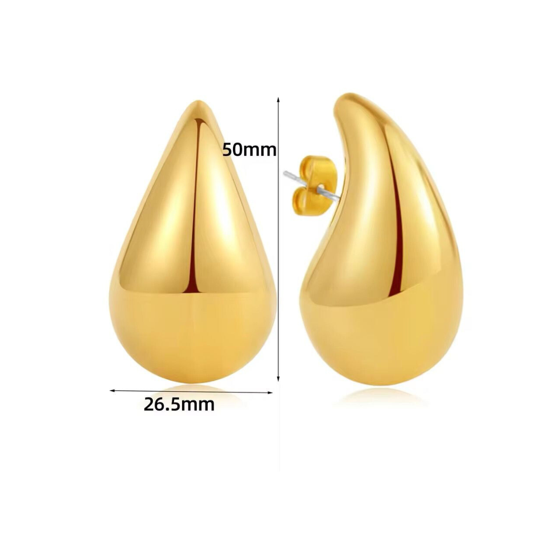 DRIP DROP 18K vergoldet - Elegante Wassertropfen Ohrringe - Verschiedene Größen &Farben