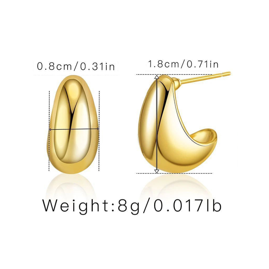 DRIP DROP 18K vergoldet - Elegante Wassertropfen Ohrringe - Verschiedene Größen &Farben