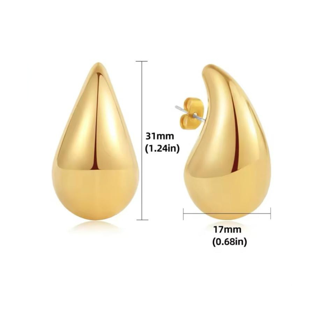 DRIP DROP 18K vergoldet - Elegante Wassertropfen Ohrringe - Verschiedene Größen &Farben