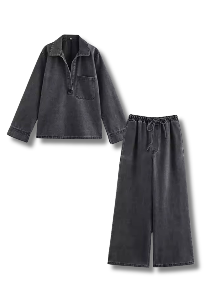 SARA - Kombiset bestehen aus Tunika und weiter Hose in Jeansoptik