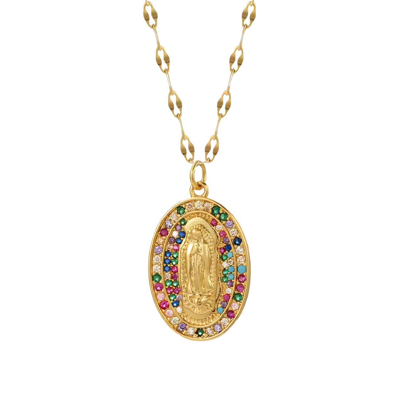MARIAH – 18K vergoldete Kette mit Madonna Medaillon