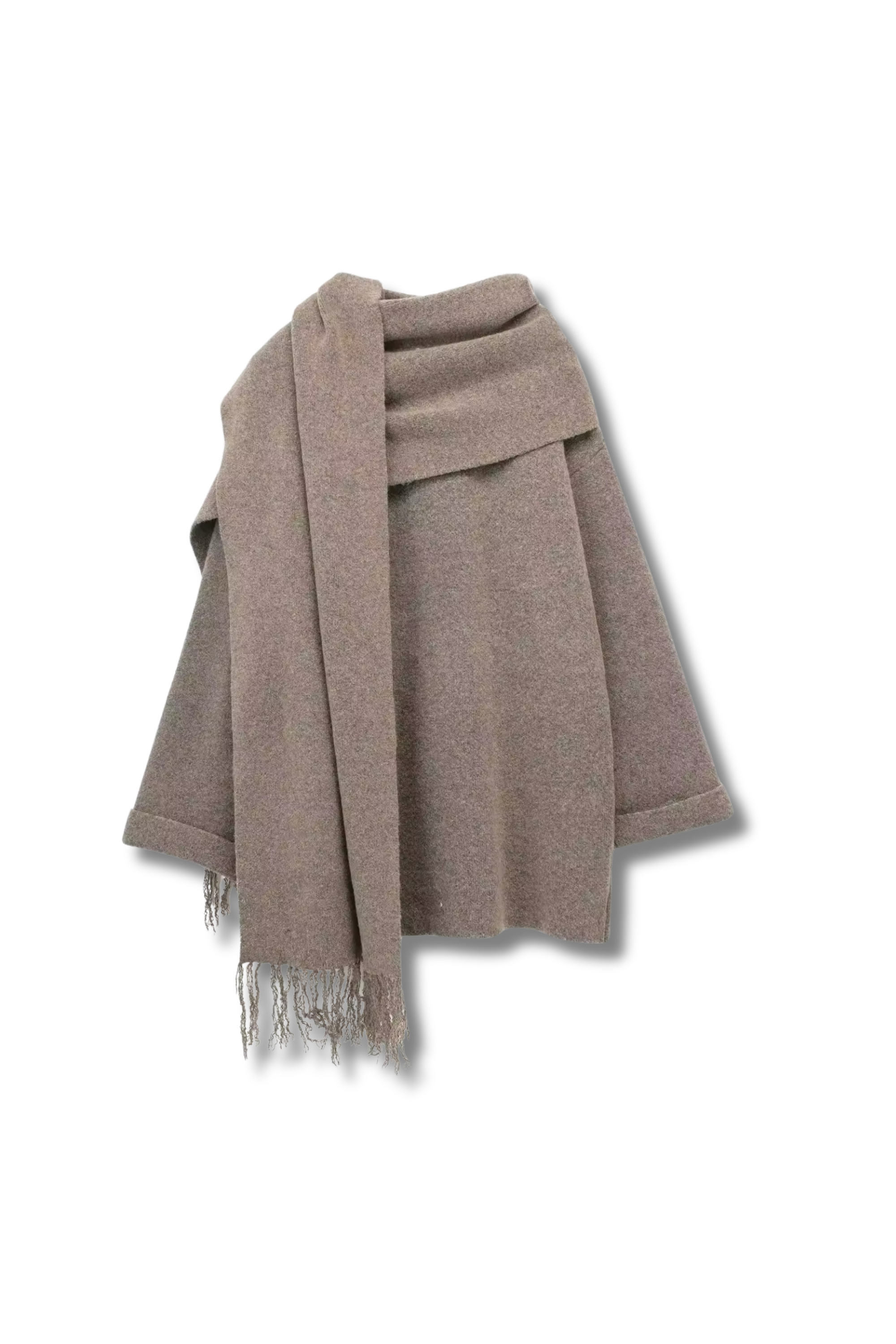 LOU - 2in1 oversized cardigan with scarf