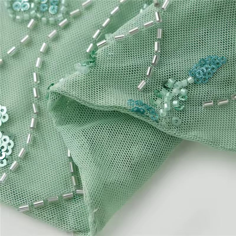 AMÉLIE – Glitzerndes Neckholder-Tanktop mit Pailletten