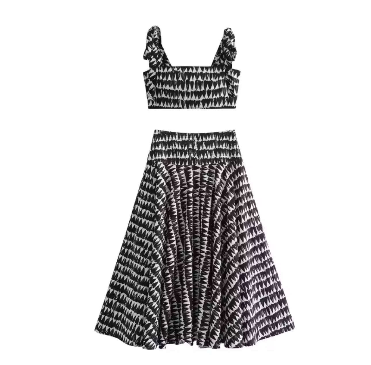 ELEONORA – Zweiteiler aus Crop-Top & Midirock