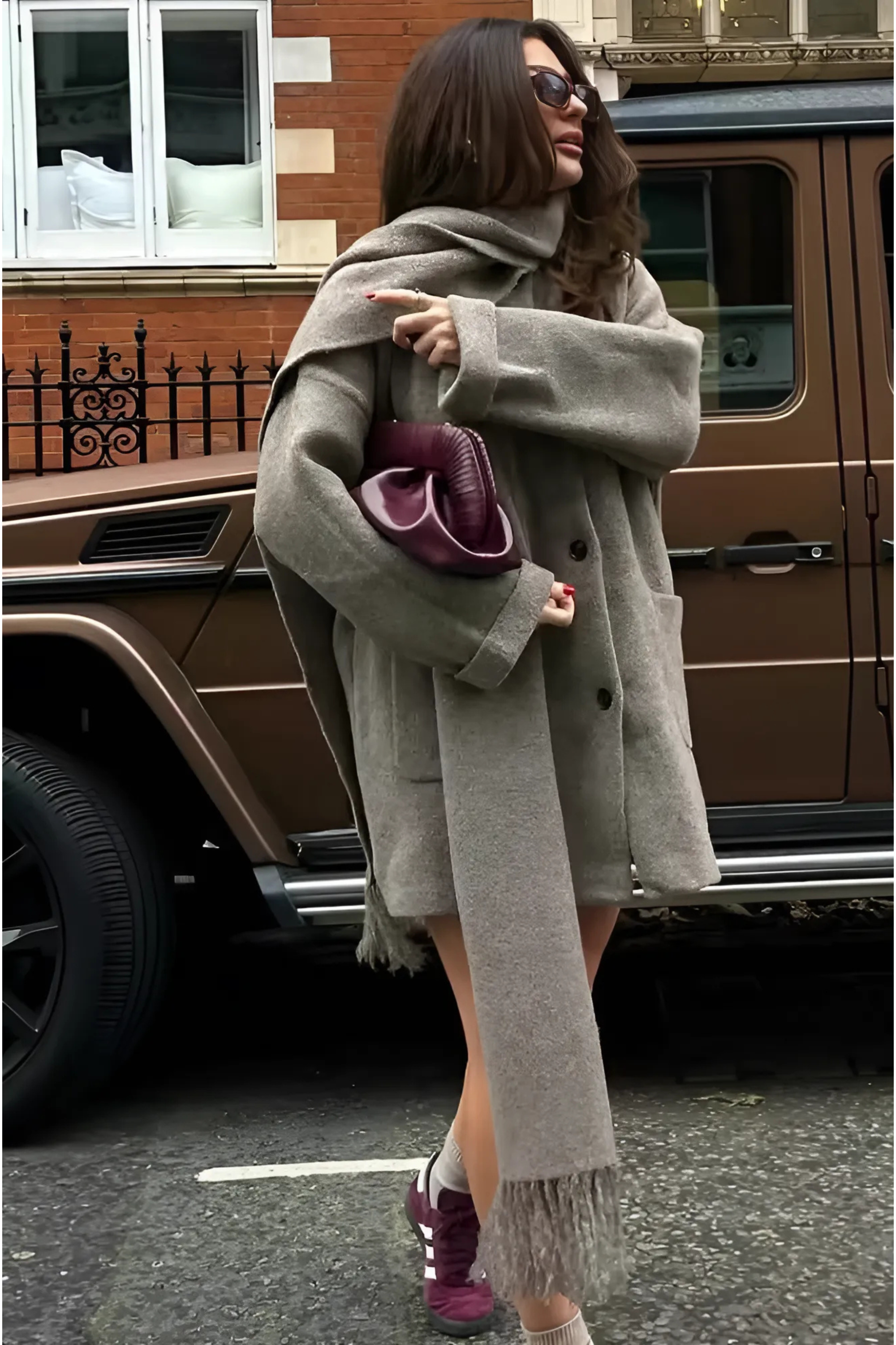 LOU - 2in1 oversized cardigan with scarf