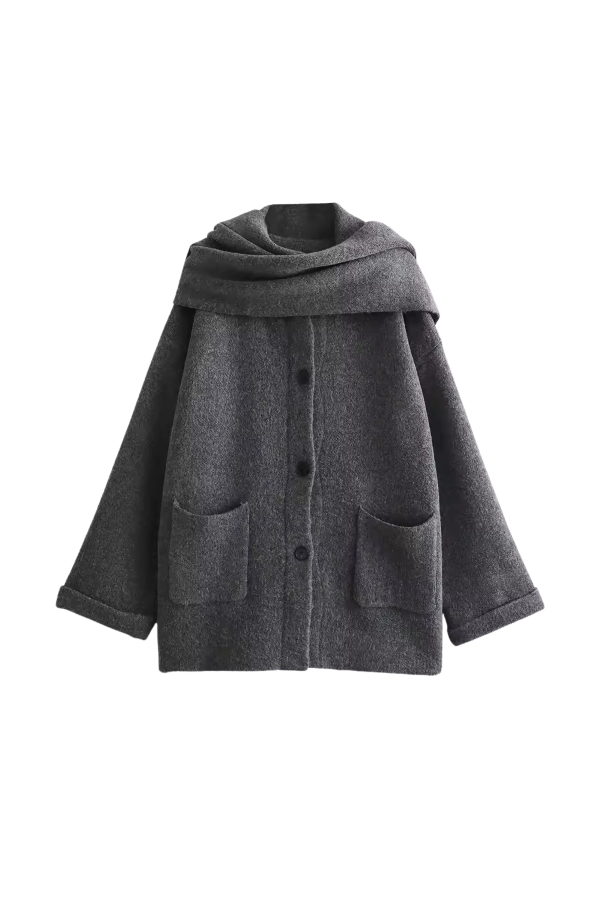 LOU - 2in1 oversized cardigan with scarf