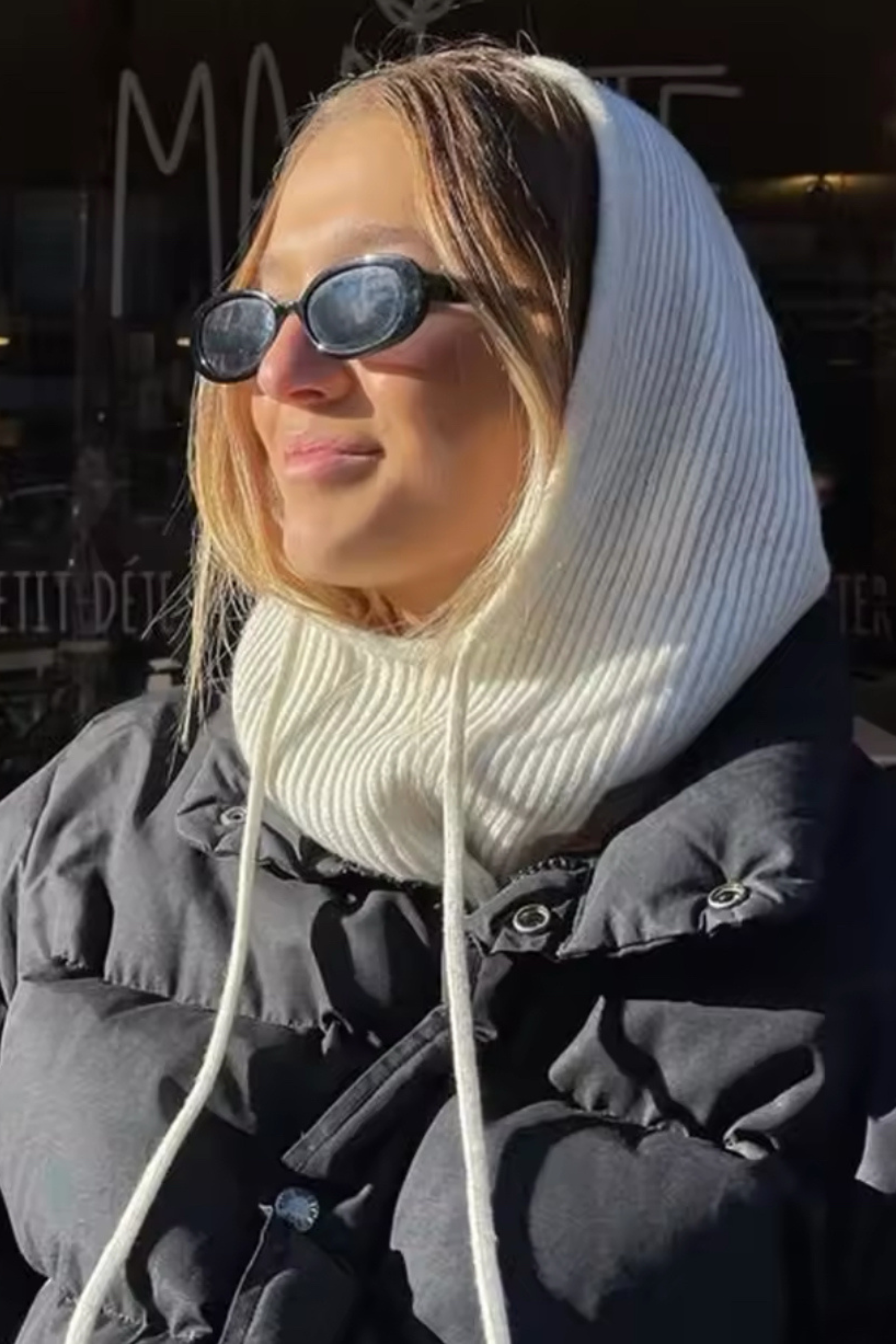 SORRA – 2-in-1 Strick-Kapuze für Kopf und Hals