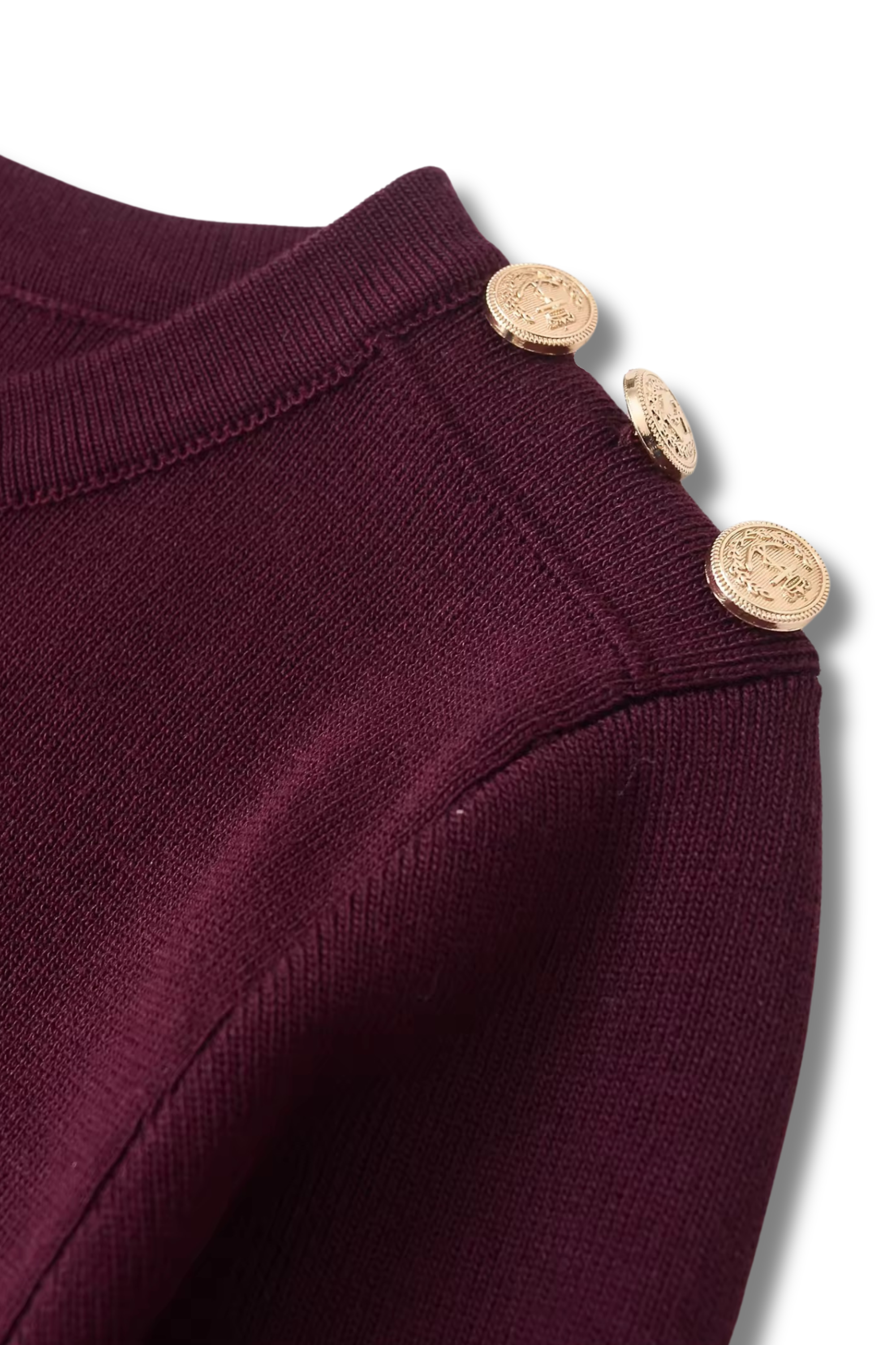 GIULLY - Langarm Feinstrickkleid mit Goldknöpfen