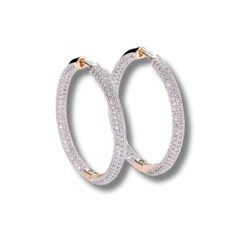 JUNA – 18K vergoldete Creolen mit Zirkonia
