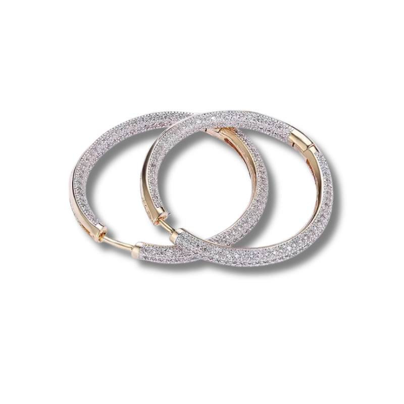 JUNA – 18K vergoldete Creolen mit Zirkonia