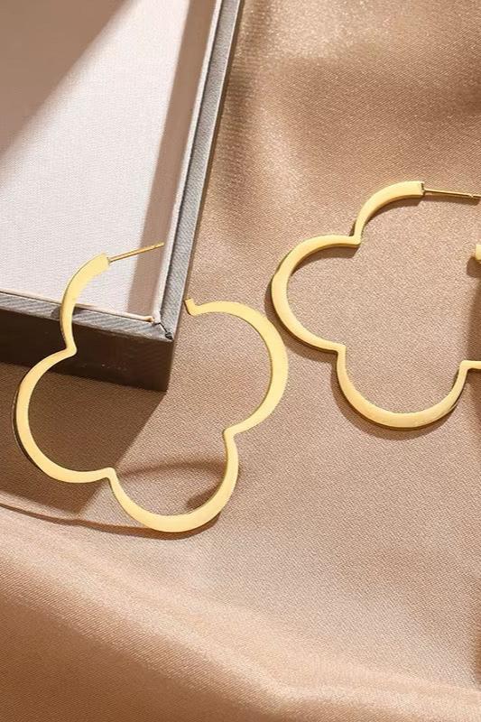 FLORA - Goldfarbene Creolen aus hochwertigen Edelstahl