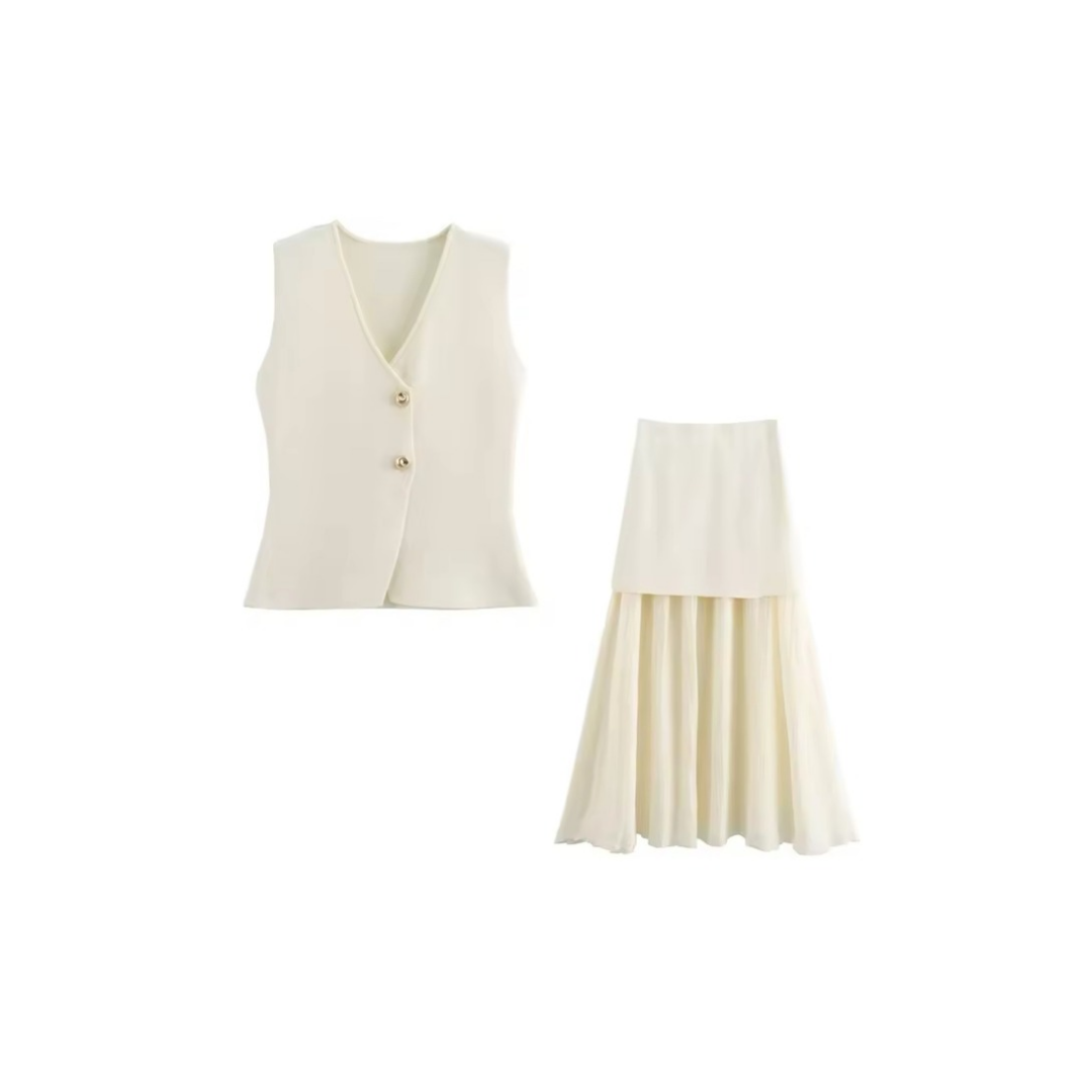 MELISSA - Two-piece, sleeveless vest &amp; long skirt