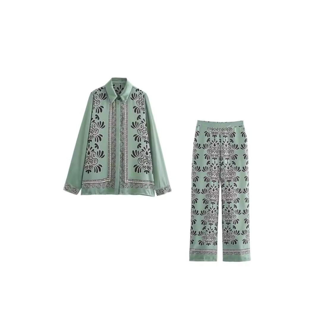 ALDINA – Zweiteiliges Set mit fließendem Hemd & weiter Hose