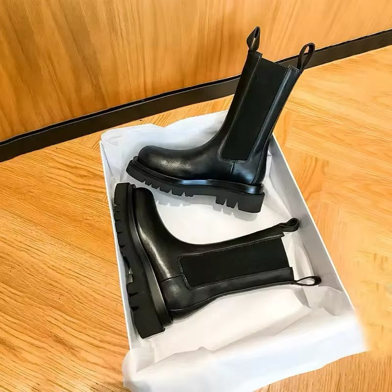 SEMI – ECHTLEDER Chelsea Boots mit Plattformsohle