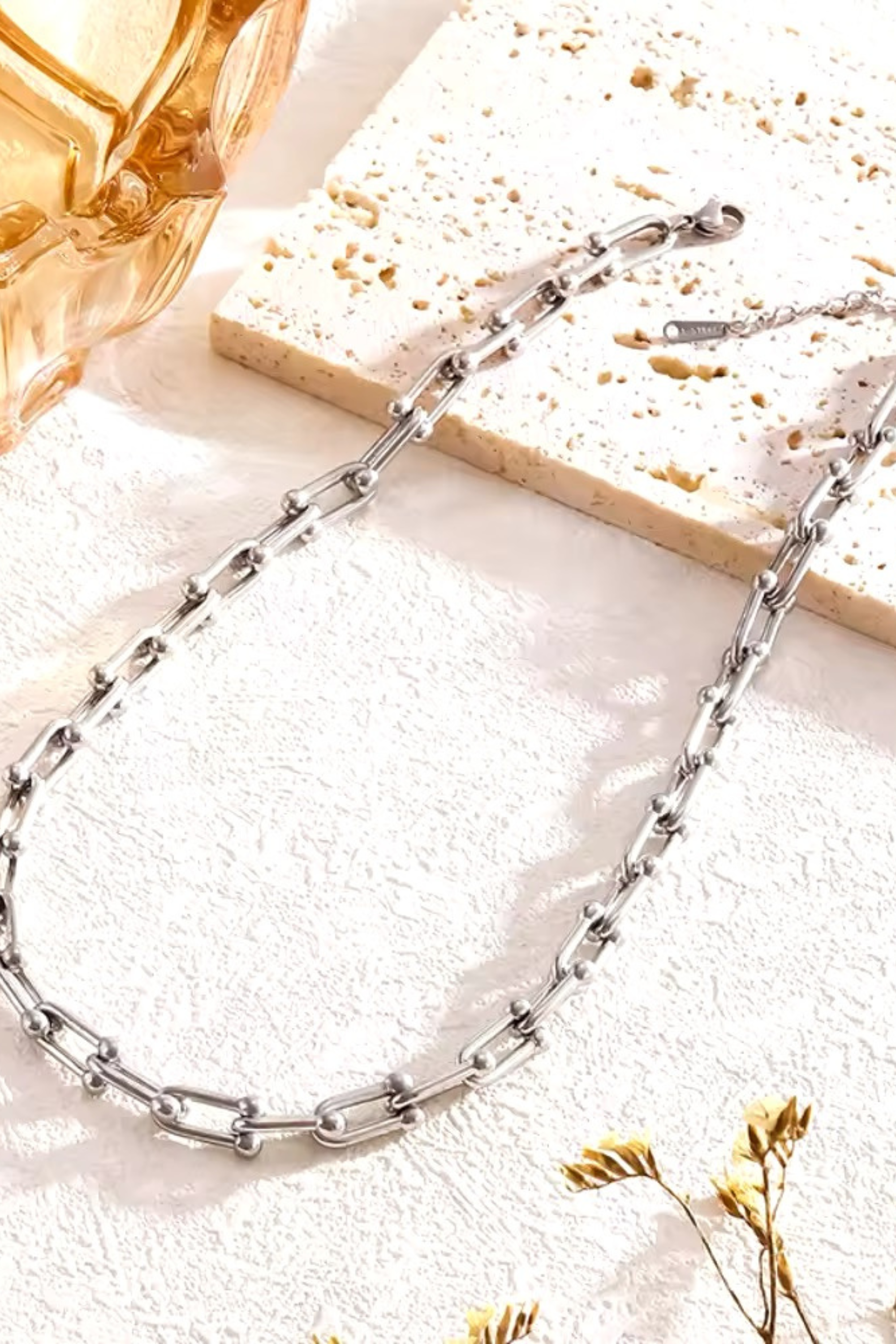 JENNY – Armband-Kettenset aus 18 Karat vergoldetem Edelstahl